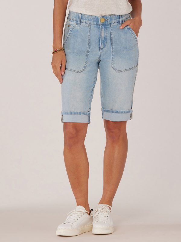 Ab solution Petite High Rise Repreve Bermuda Short with Cuffed Hem Hot on Sale